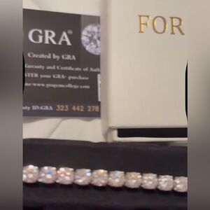 S925 5MM Moissinate Tennis Bracelet silver   7.48 inches New GRA Card & gift box